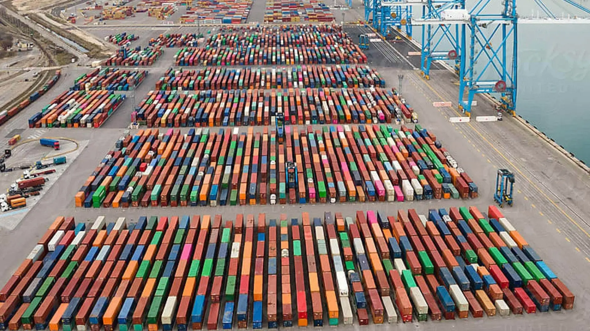 Sample image of containers in a shipyard